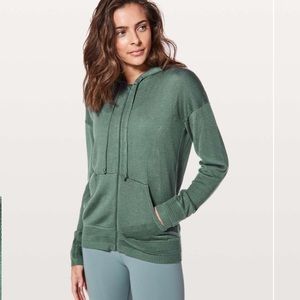 Lululemon Athletica Get up and Go Zip-Up Graphite Green Sweater Hoodie